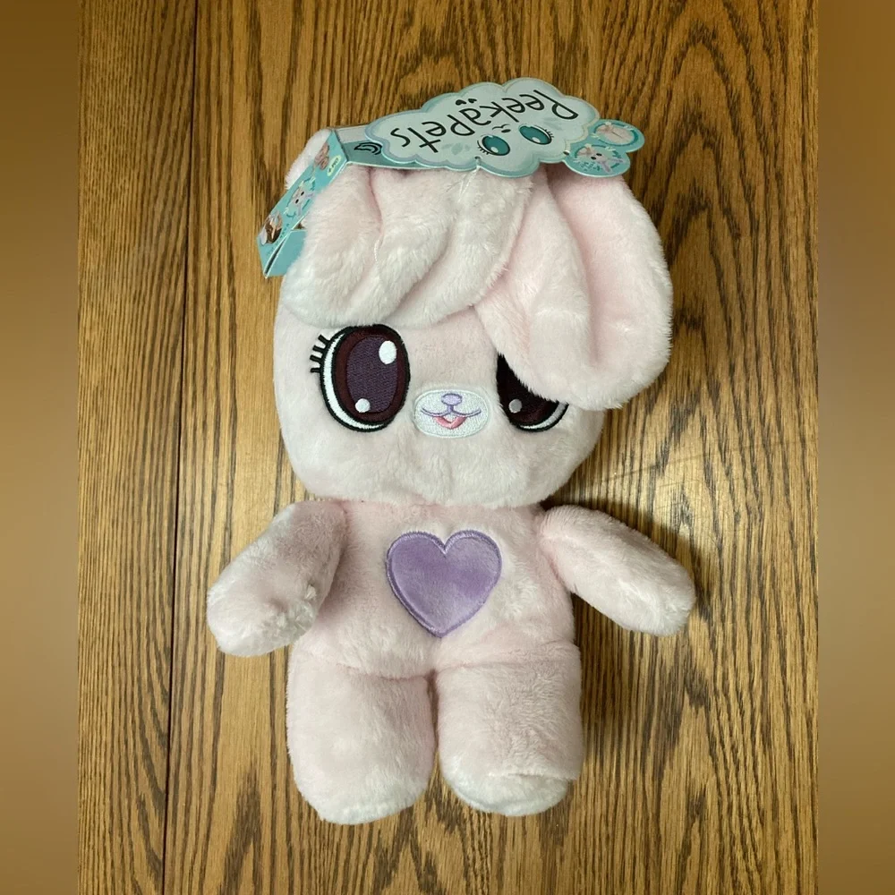 💜🐰PEEKAPETS🐰💜Pink w/purple accents peek-a-boo BUNNY PLUSH💕NWT💕